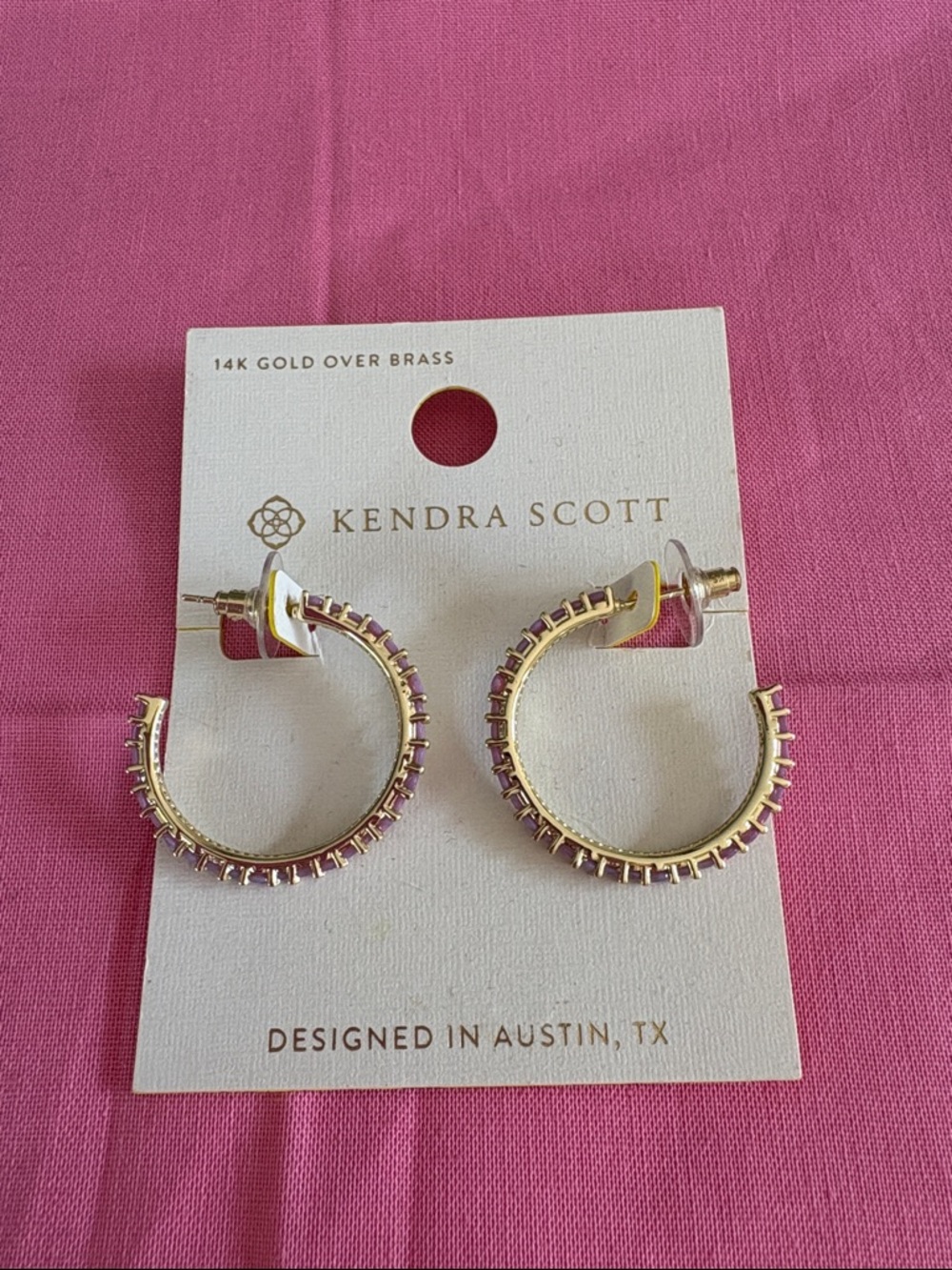 Kendra Scott Belle Opalite Hoop Earring Gold/Lavender new